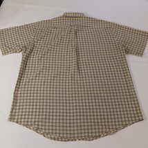 Towncraft Men's L Brown Cotton Blend Plaid Short Sleeve Button Down Wrinkle Free image 2