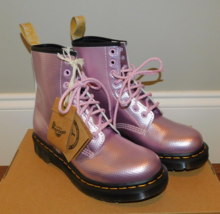 Dr Martens Sz 6/37 Vegan 1460 Boots Pink Metallic Alumix Hex Embossed Sh... - £102.74 GBP