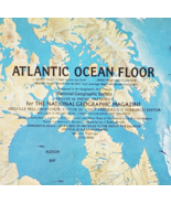 1968 Atlantic Ocean Floor Map National Geographic Double Sided 24.75 x 1... - $40.73 CAD