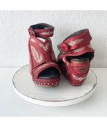 Lane Boots LEXINGTON Womens Red Wedges Western Sandals Cowgirl Wooden He... - $242.55
