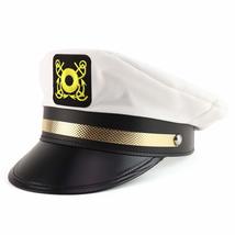 Trendy Apparel Shop Adult Adjustable Yacht Cap Costume Captain Hat - White - £19.76 GBP