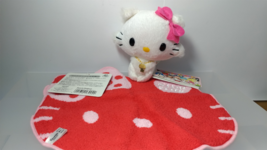 Hello Kitty  Kawaii  Plush Doll  H - 5in  ＆  Red Softly Towel  Sanrio Japan  NEW - £8.35 GBP