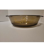 Vintage Glasbake Smoked Brown Yellow Daisies Round Casserole Dish - $18.70