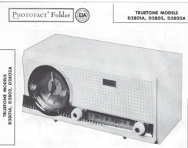1958 TRUETONE D2801A D2802 AM Tube CLOCK RADIO Photofact MANUAL Schemati... - £8.52 GBP