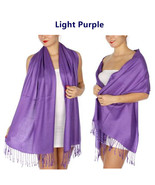 Light Purple - 2Ply Scarf 78X28 LONG Solid Silk Pashmina Cashmere Shawl ... - £14.25 GBP