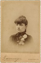 Circa 1890&#39;S Cabinet Card Beautiful Victorian Woman Flowers Frommeyer Hanover Pa - £9.59 GBP