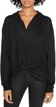 Sanctuary Womens Knot Interested Knot-Front V-Neck Top Black S  - £30.18 GBP