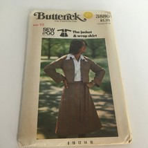 Butterick Sewing Pattern 3880 Jacket &amp; Wrap Skirt Kimono Sleeves Size 10 Vintage - £8.68 GBP