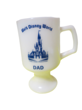VTG Walt Disney World Milk Glass Mug Footed Coffee Cup Dad White - £12.42 GBP