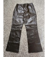 Mossimo Y2K Faux Leather Brown Flare Leg Pants Size 8 30x29 - $22.00