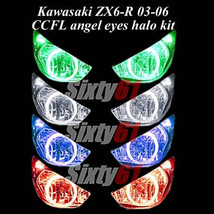 Kawasaki ZX6R 2003 2004 2005 2006 CCFL Demon Angel Eyes Halo lights rings kit - £56.41 GBP
