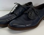 Aston Grey Dress Shoe Blue Leather Men Sz 11 Barry Oxford Lace Up 500511 - £23.87 GBP