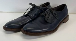 Aston Grey Dress Shoe Blue Leather Men Sz 11 Barry Oxford Lace Up 500511 - $29.69