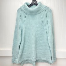 Talbots Cowl Neck Sweater Sz Large Petite Green Soft Knit Lambswool Blend *Flaws - £11.94 GBP