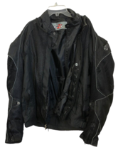 Joe Rocket Lined Vented Armored Motorcycle Jacket Men&#39;s XL Black Adjustable Fit - £133.45 GBP