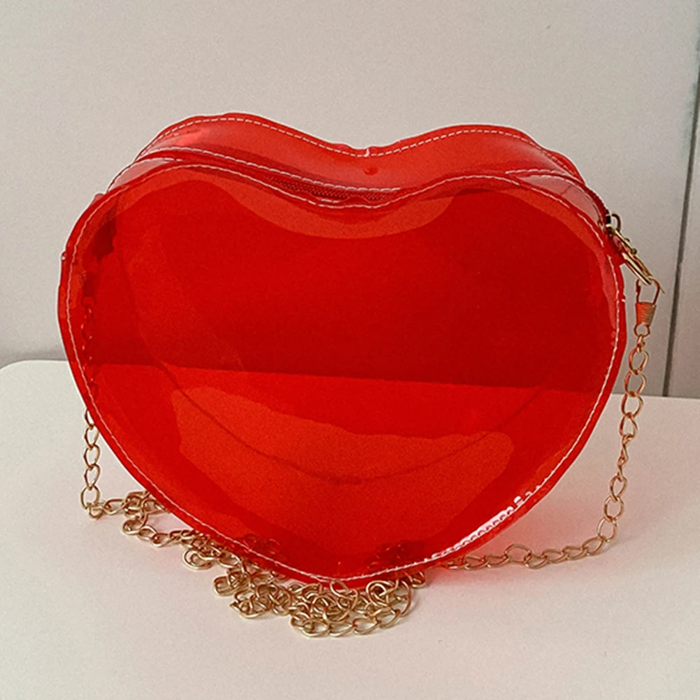 Transparent  Bags Love Heart Shaped Cosmetic Bag Women Fashion Satchel Bags Port - £48.36 GBP