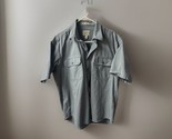 Cabelas Short Sleeved Button Stonewash Canvas Shirt Mens Large Gray Pockets - $14.73