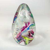 GES Glass Eye Studio Art Glass Festive Egg Paperweight - £23.28 GBP
