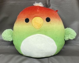 Squishmallows 7.5” Elliene Green Red Parakeet Parrot Plu￼sh KellyToy - $12.19