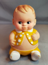 Plumpee Plum Pee Rubber Squeak Baby Doll Hong Kong 5.5 in Vintage Yellow - £14.76 GBP