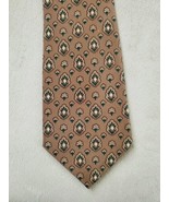 Yves Saint Laurent Silk Narrow Necktie Brown Green Print Made in England... - $30.54 CAD