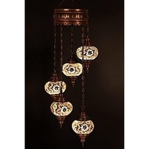 LaModaHome Chandelier, Ceiling Lights, Turkish Lamps, Hanging Mosaic Lights, Pen - £155.25 GBP