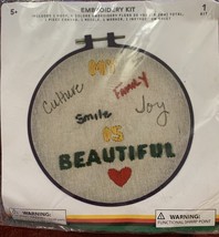Canvas Embroidery Kit &quot;My Culture Family Smile Joy Is Beautiful&quot; Age 5+ NWT - $108.79 MXN