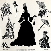 17th Century Fashion History 1650-1700 1939 Art Plate Printing Ephemera ... - £23.97 GBP