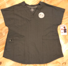 Climate Right by CuddlDuds 6 Pocket Scrub Top Ladies V Neck Grey Med Nursing NWT - £19.93 GBP