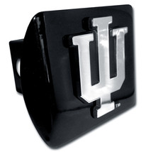 indiana university IU logo metal black chrome trailer hitch cover usa made - £60.74 GBP