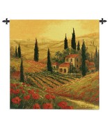53x53 POPPIES OF TOSCANO Tuscany Italy Floral Vineyard Tapestry Wall Han... - £139.55 GBP