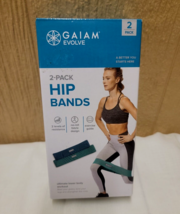 Gaiam Evolve Hip Bands 2-pack Non-Roll Fabric Design Exercise Guide Incl... - £10.04 GBP
