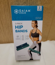 Gaiam Evolve Hip Bands 2-pack Non-Roll Fabric Design Exercise Guide Included - £9.85 GBP