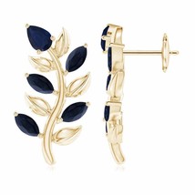 Natural Blue Sapphire Pear-Shaped Earrings in 14K Gold (Grade-A , 5x3MM) - £689.92 GBP