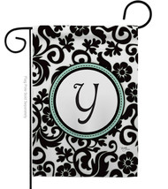 Damask Y Initial Garden Flag Simply Beauty 13 X18.5 Double-Sided House Banner - $19.97