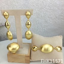 Fashion Design 3pcs Luxury Jewelry Sets Dangle Earrings Bracelet &amp; Rings FHK1157 - £56.99 GBP