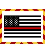 Window Sticker - Thin Red Line Firefighter Flag Decal - £2.36 GBP+