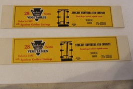 HO Scale Vintage Set of Box Car Side Panels, Stokely&#39;s Vegetables  Yellow #12933 - £11.79 GBP