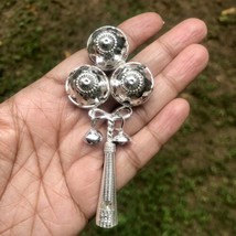 925 Silver Hindu Religious Kanha jis Jhunjhuna Baby Rattle 3.5 inch 23 gram - £40.07 GBP
