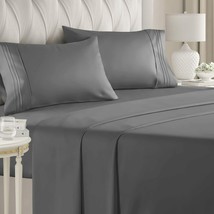 Size Sheet Set - 4 Piece Set - Hotel Luxury Bed Sheets - Extra Soft  Full Grey - £34.77 GBP