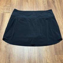 Athleta Womens Solid Black Run With It Skort Skirt 14&quot;Attached Short Siz... - £24.28 GBP