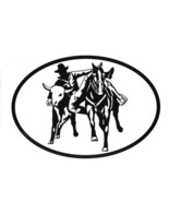 Steer Wrestling -Equine Horse Discipline Oval Vinyl Black &amp; White Window... - £3.19 GBP
