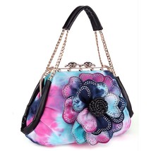 Annmouler Women Tote Bag Denim Handbag Colorful Flower Messenger Bag Quality Cli - £52.86 GBP