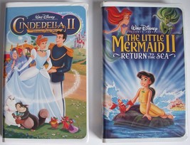 Disney CLASSICS The Little Mermaid 2 and Cinderella 2 VHS Video EUC Tested - £15.63 GBP