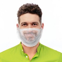 White Polypropylene Beard Cover, 18&quot; Diameter, 100 Pack Honeycomb Beard Nets - £12.10 GBP