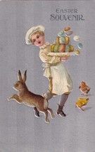 Easter Souvenir Chef Bunny Silver Stripes 1909 Fort Scott Kansas Postcard D49 - £2.39 GBP