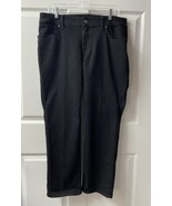 Chicos WOmens Size 2Short Black Denim Mid Rise Straight Leg Jeans Dark W... - £11.36 GBP