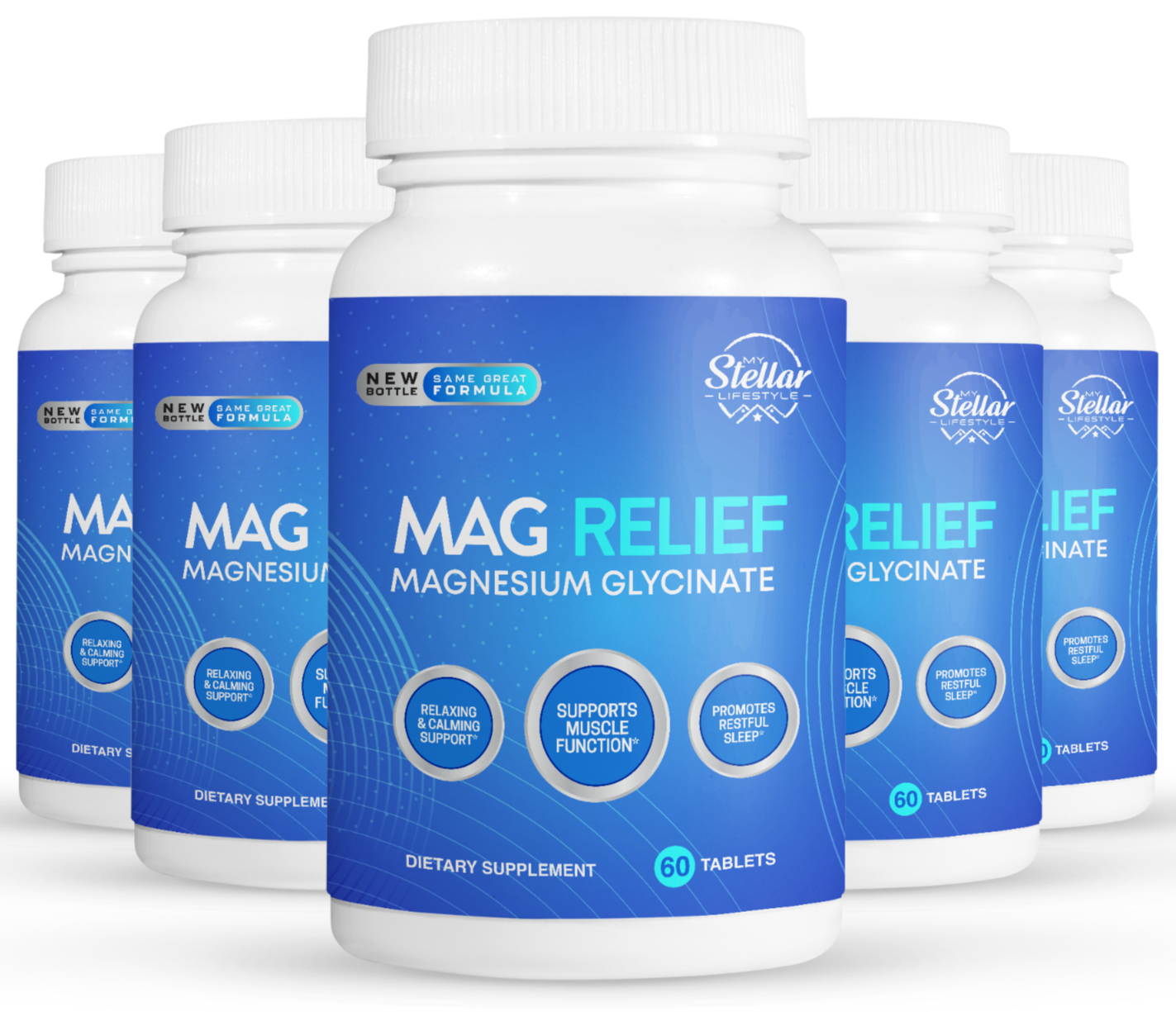 Primary image for 5 Pack Mag Relief, supports muscle function & relaxing-60 Tablets x5