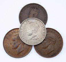 1911-1944 Australie Penny &amp; Florin Pièce de Monnaie plein De 4, Km#23 ,3... - $60.60