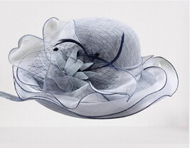 Women Wide Brim Hats Church Kentucky Derby Ladies Tea Party Veils Hat Fe... - $39.99